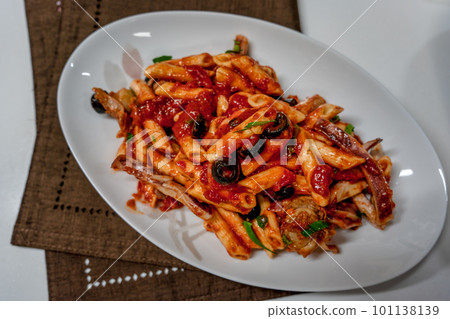 Seafood penne with tomato sauce3 Seafood penne with tomato sauce3 101138139