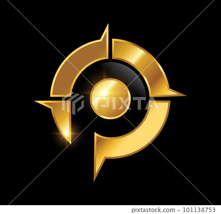 Golden Monogram Circle Logo Initial Letter P - Stock Illustration ...