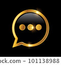 Golden Information Chat Logo Vector icon 101138988