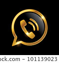 Golden Information Chat Logo Vector icon 101139023
