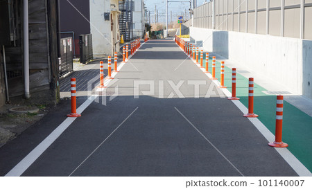 Lane separation marker installed for safety Lane separation marker installed for safety 101140007