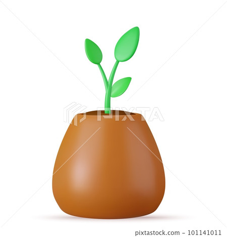 3d green plants in pot i 101141011