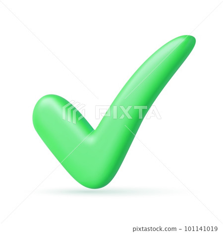Green check mark 3d icon. 101141019