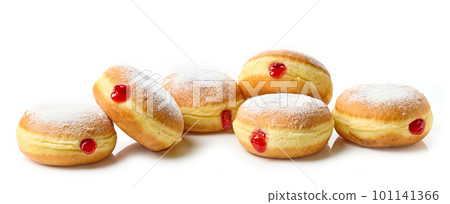 freshly baked jelly donuts 101141366