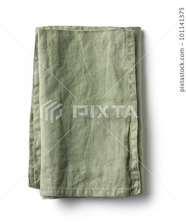folded green cotton napkin folded green cotton napkin 101141375