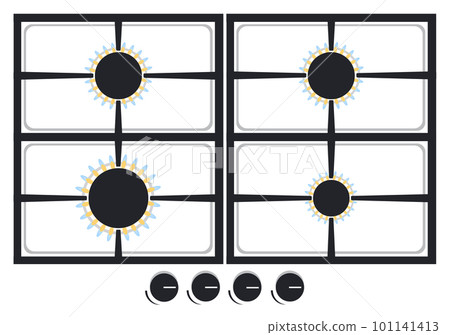 cooking surface of gas stove for kitchen vector illustration cooking surface of gas stove for kitchen vector illustration 101141413