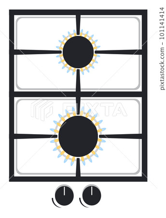 cooking surface of gas stove for kitchen vector illustration 101141414