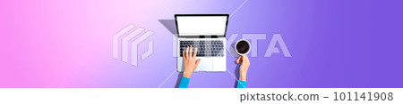 Person using a laptop computer 101141908