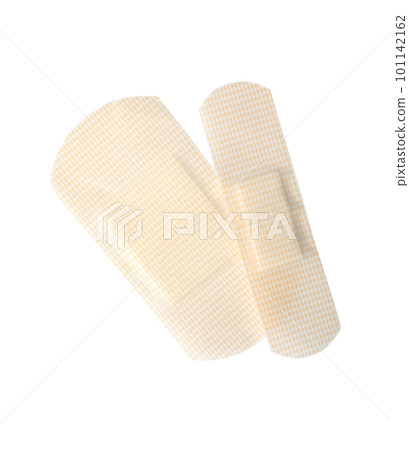Medical sticking plasters isolated on white. First aid item 101142162