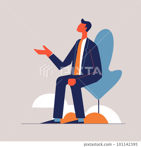 vector illustration of a man. the person is sitting vector illustration of a man. the person is sitting 101142395