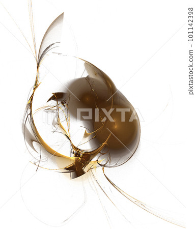 abstract shapeless pattern in yellow-brown colors without background, isolated element 101142398