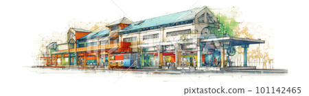 train station, concept watecolor banner illustration isolated on white, AI generative image train station, concept watecolor banner illustration isolated on white, AI generative image 101142465