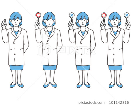 穿白大衣的女醫生線描插圖集 穿白大衣的女醫生線描插圖集 101142816