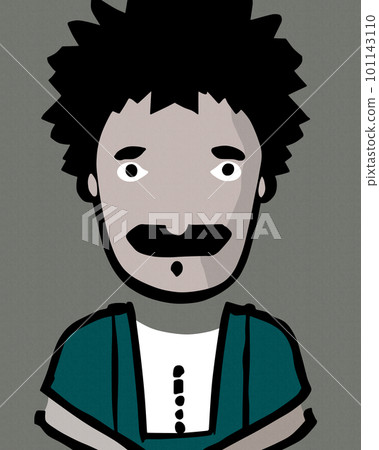 Graffiti on the wall_Illustration of a foreign man with an angry expression Graffiti on the wall_Illustration of a foreign man with an angry expression 101143110