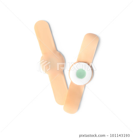 Medical sticking plasters isolated on white. First aid item Medical sticking plasters isolated on white. First aid item 101143193