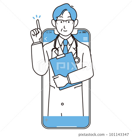 Doctors doing online medical care Doctors doing online medical care 101143347