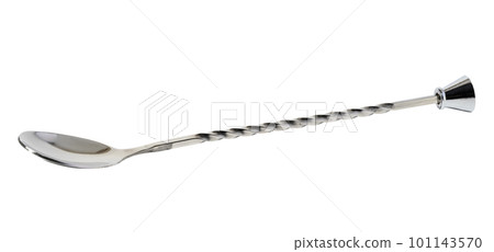 Barista metal spoon on white isolated background Barista metal spoon on white isolated background 101143570