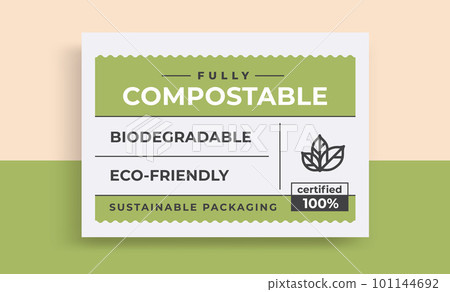 Compostable label vintage. Eco-Friendly material Compostable label vintage. Eco-Friendly material 101144692