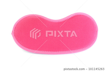 Pink sleeping eye mask isolated on white, top view. Bedtime Pink sleeping eye mask isolated on white, top view. Bedtime 101145263