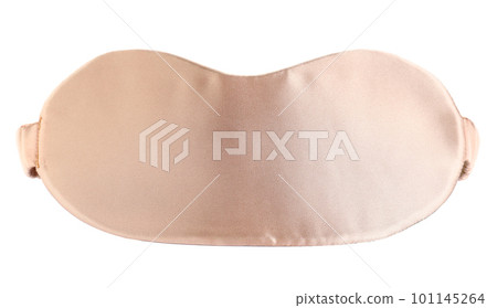 Beige sleeping mask isolated on white. Bedtime accessory Beige sleeping mask isolated on white. Bedtime accessory 101145264