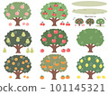 Color illustration without main line of various fruit trees 101145321