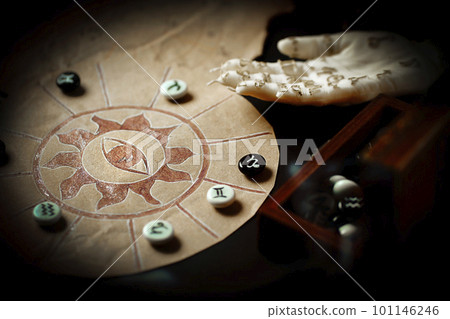 Astrological forecast, mysticism and science concept. Astrological forecast, mysticism and science concept. 101146246