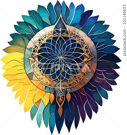 Big Watercolor Dream Catcher Vector 101146653