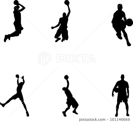 Best Basketball Players silhouettes Vector Best Basketball Players silhouettes Vector 101146669