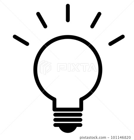 Simple line drawing black and white icon with - Stock Illustration  [101146820] - PIXTA