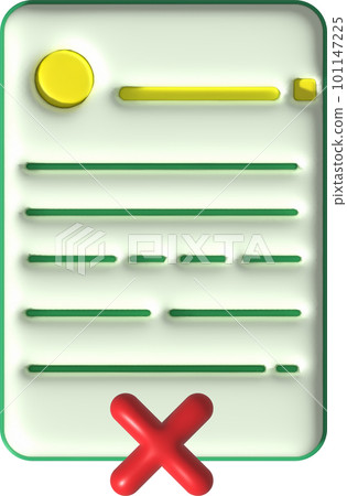 cross check mark icon button and no or wrong symbol on reject cancel sign button . rendering 3D. 101147225