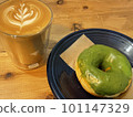cafe latte and donut 101147329