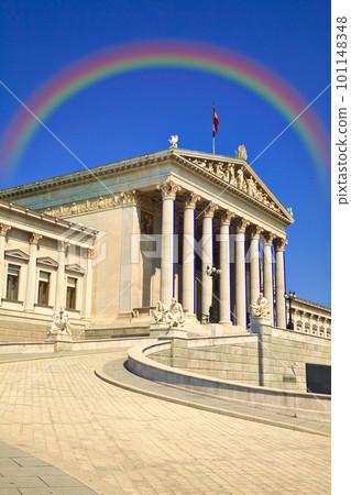 parliament building in vienna city 101148348