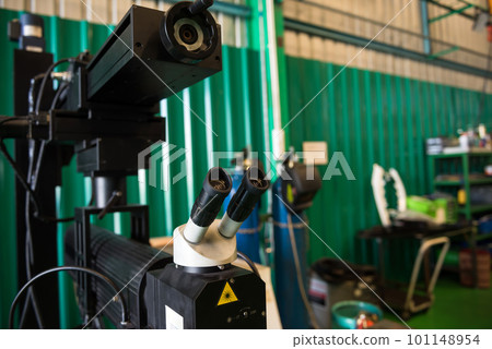 Stereomicroscope to produce metal or glass by light in factory 101148954