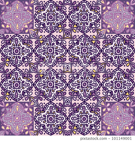 Seamless pattern with mandalas mosaic. Abstract... - Stock Illustration ...