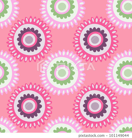 Abstract chamomile flower seamless pattern. Creative floral endless background. Abstract chamomile flower seamless pattern. Creative floral endless background. 101149044