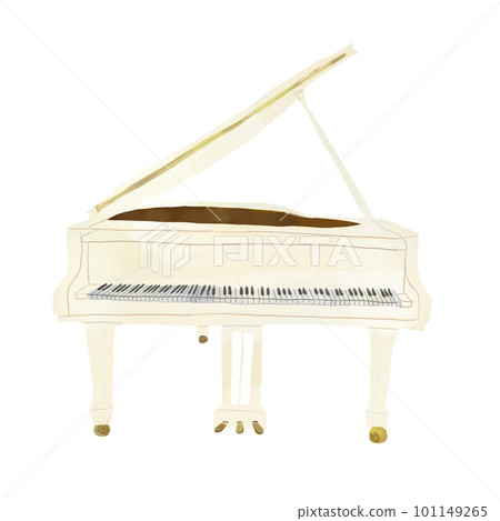 一架白色大平台鋼琴的例證 101149265