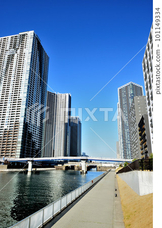 勝哄地區 朝潮運河沿岸排列的塔式公寓景觀 101149334