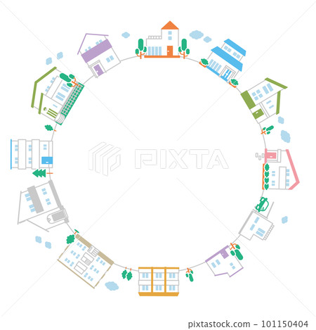 城市景觀/建築圖標插圖集（平面） 101150404