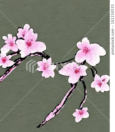 日式櫻花水墨畫 日式櫻花水墨畫 101150533