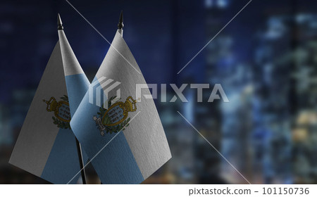 Small flags of the San Marino on an abstract blurry background Small flags of the San Marino on an abstract blurry background 101150736