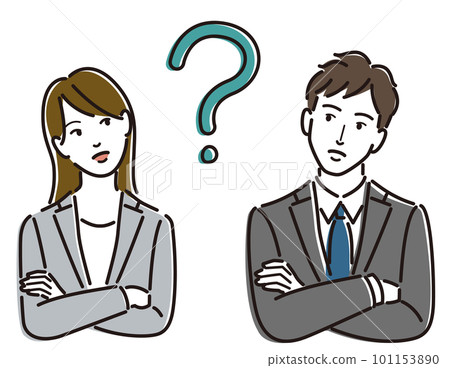 Men and women with doubts 101153890