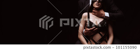 dominant man strangled a submissive girl in a mask and leather belt dominant man strangled a submissive girl in a mask and leather belt 101155090