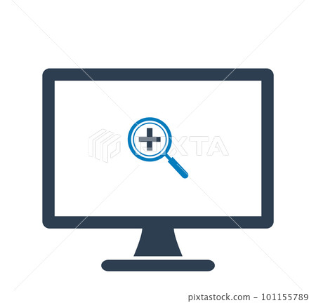 Search on Computer Icon. Flat style vector EPS. 101155789