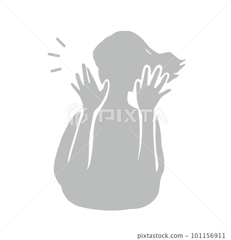 高五女人剪影圖灰色 101156911