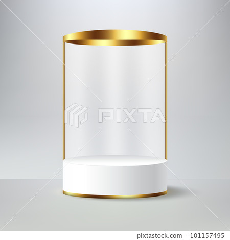 White gold podium realistic 3d background vector illustration for sales and marketing promotion. 101157495