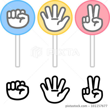 Janken 手形圖標和標籤 101157677