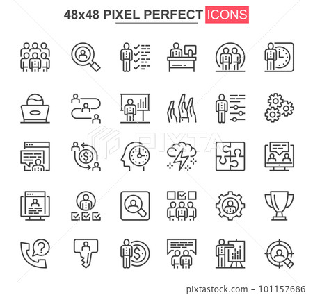 Business people thin line icons set. 101157686
