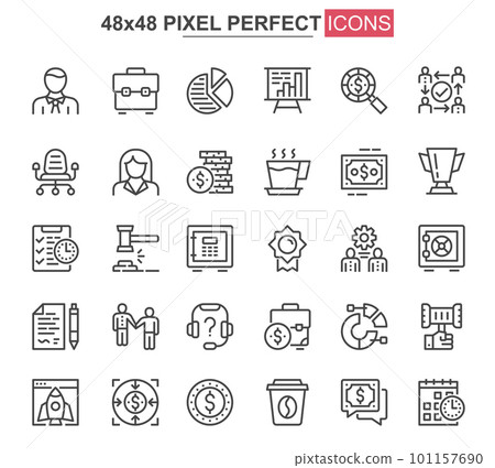 Business thin line icons set. - Stock Illustration [101157690] - PIXTA