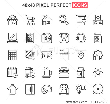 Shopping thin line icon set. 101157692