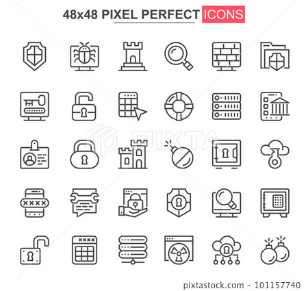 Security thin line icons set. 101157740